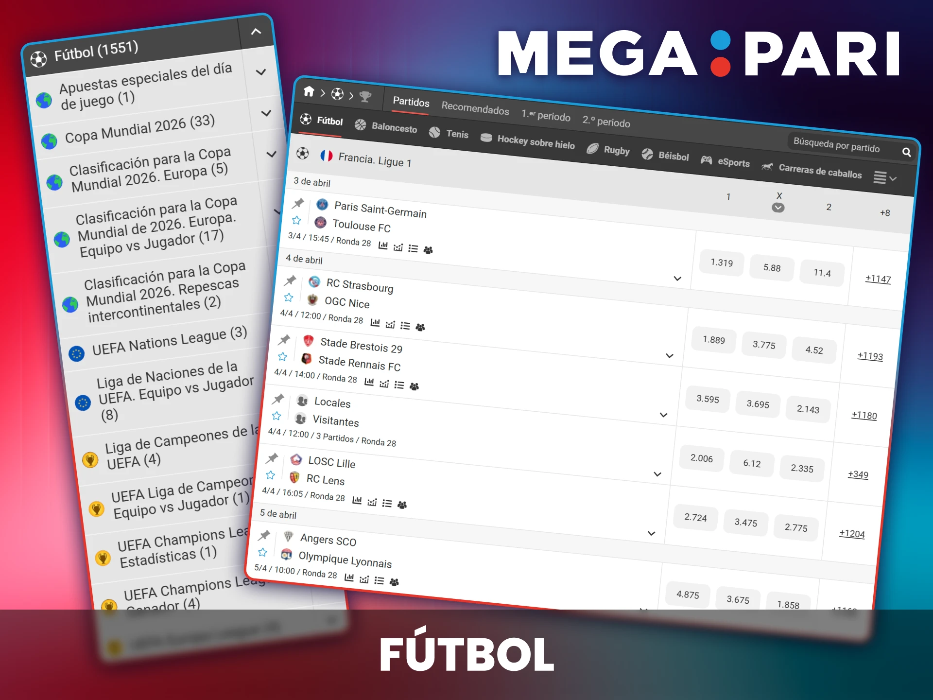 Apuestas en la Liga Profesional Argentina y torneos internacionales.